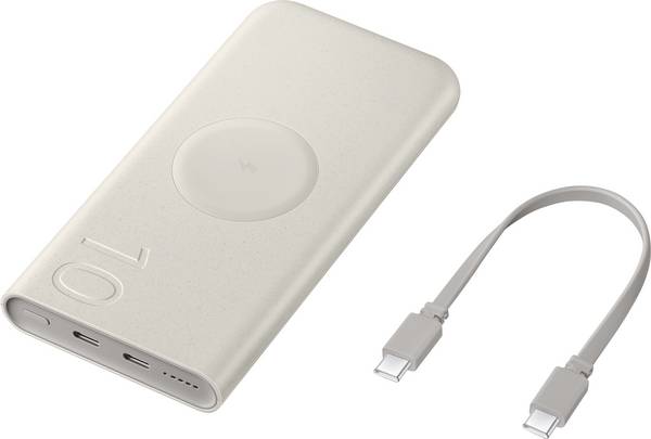 Samsung EB-U2510XUEGEU powerbanka Li-Ion, 5000 mAh, Bezdrátové nabíjení Qi, USB-C®, béžová, Indikátor stavu