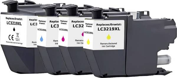Renkforce Ink náhradní Brother LC-3219XLBK, LC-3219XLC, LC-3219XLM, LC-3219XLY kompatibilní kombinované balení černá, azurová, purppurová, žlutá RF-I-B-LC3219XLBKCMY RF-6954012