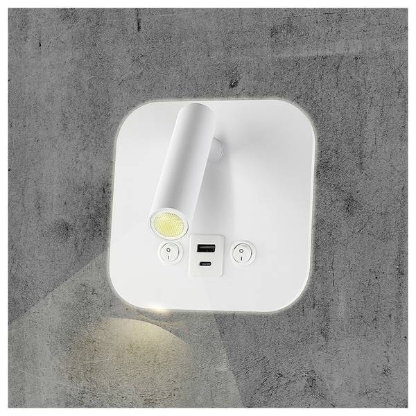V-TAC  240026 lampička na noční stolek LED LED 8 W teplá bílá Energetická třída (EEK2021): F (A - G) bílá