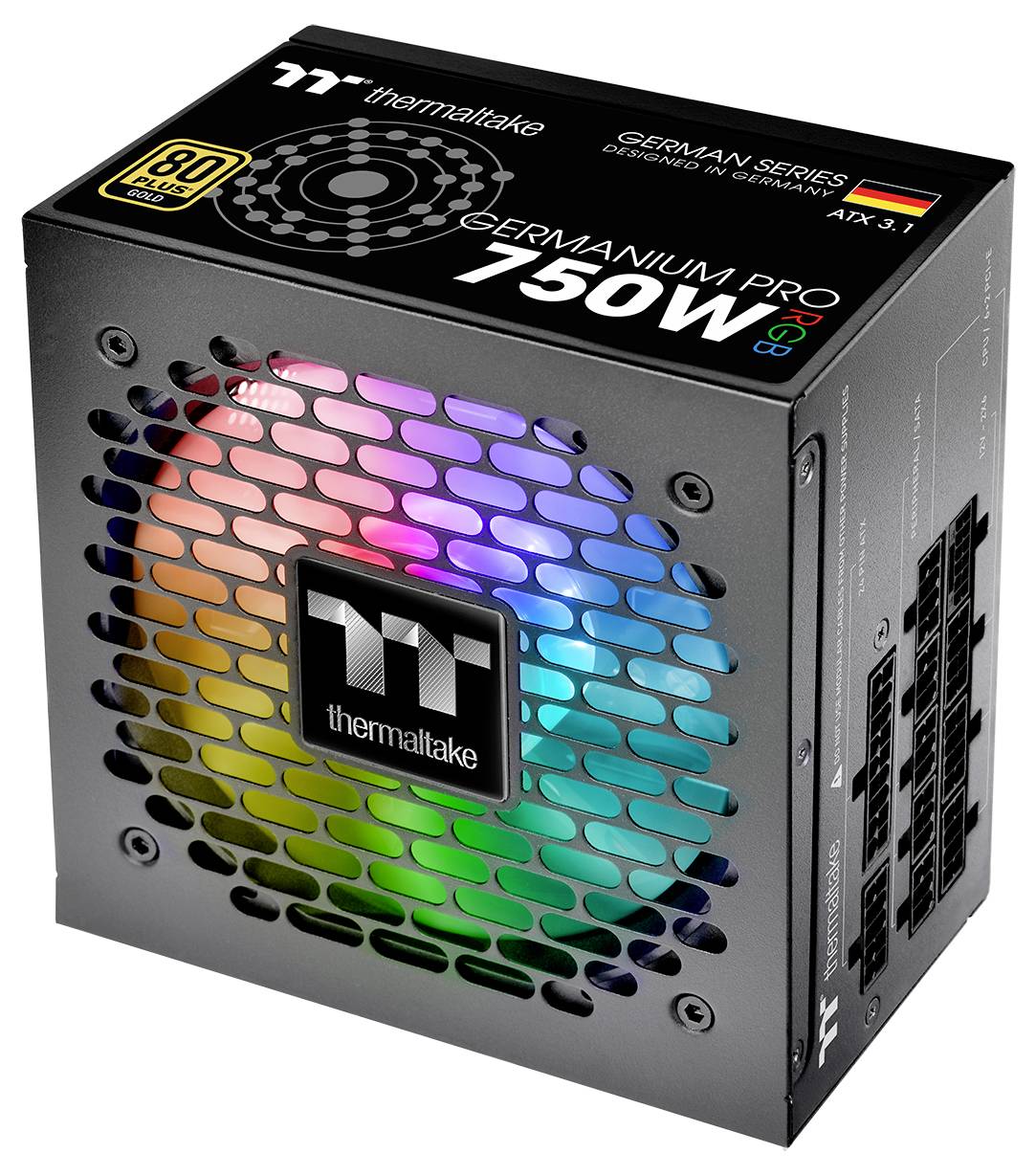 Thermaltake PS-GRM-0750FNFAGE-1 Toughpower GF3 750W ATX 3.0 & PCIe Gen 5.0 napájecí zdroj s osvětlením RGB.