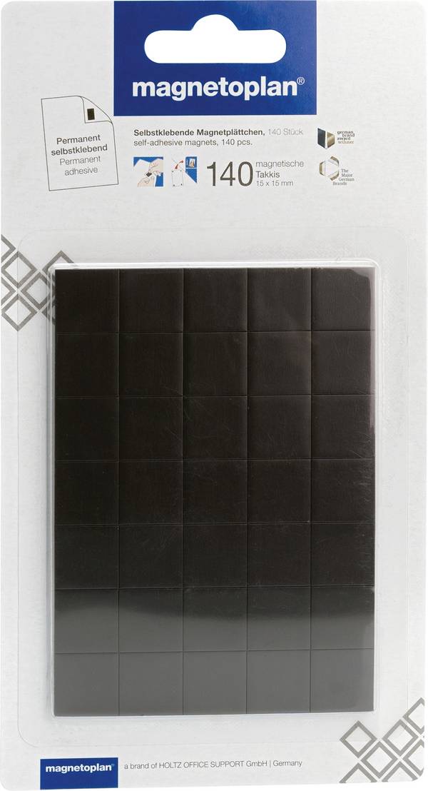magnetoplan magnetická deska  (d x š x v) 15 x 15 x 0.75 mm čtvercový bílá 140 ks 15501