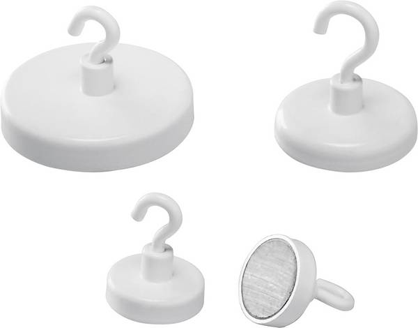 magnetoplan magnet s háčkem  (Ø x h) 47 mm x 47 mm kulatý bílá 10 ks 52647S10