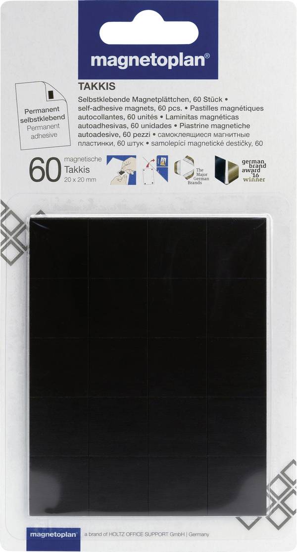 magnetoplan magnetická deska  (d x š x v) 20 x 20 x 0.75 mm čtvercový  60 ks 15502