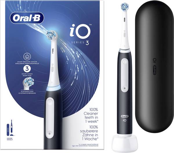 Oral-B Braun Oral-B iO Series 3 Matt Black Elek elektrický kartáček na zuby, černá, bílá, 8006540731536