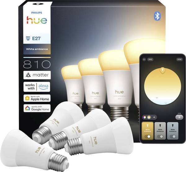 Philips Hue LED žárovka 929003854808 Energetická třída (EEK2021): D (A - G) Hue White Amb.   teplá až studená bílá