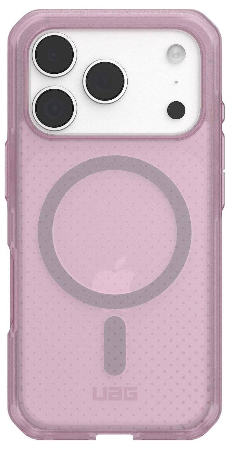 Růžový obal na telefon se třemi velkými výřezy pro fotoaparát a kruhovým designem na zadní straně, kompatibilní s konkrétním modelem mobilního telefonu.