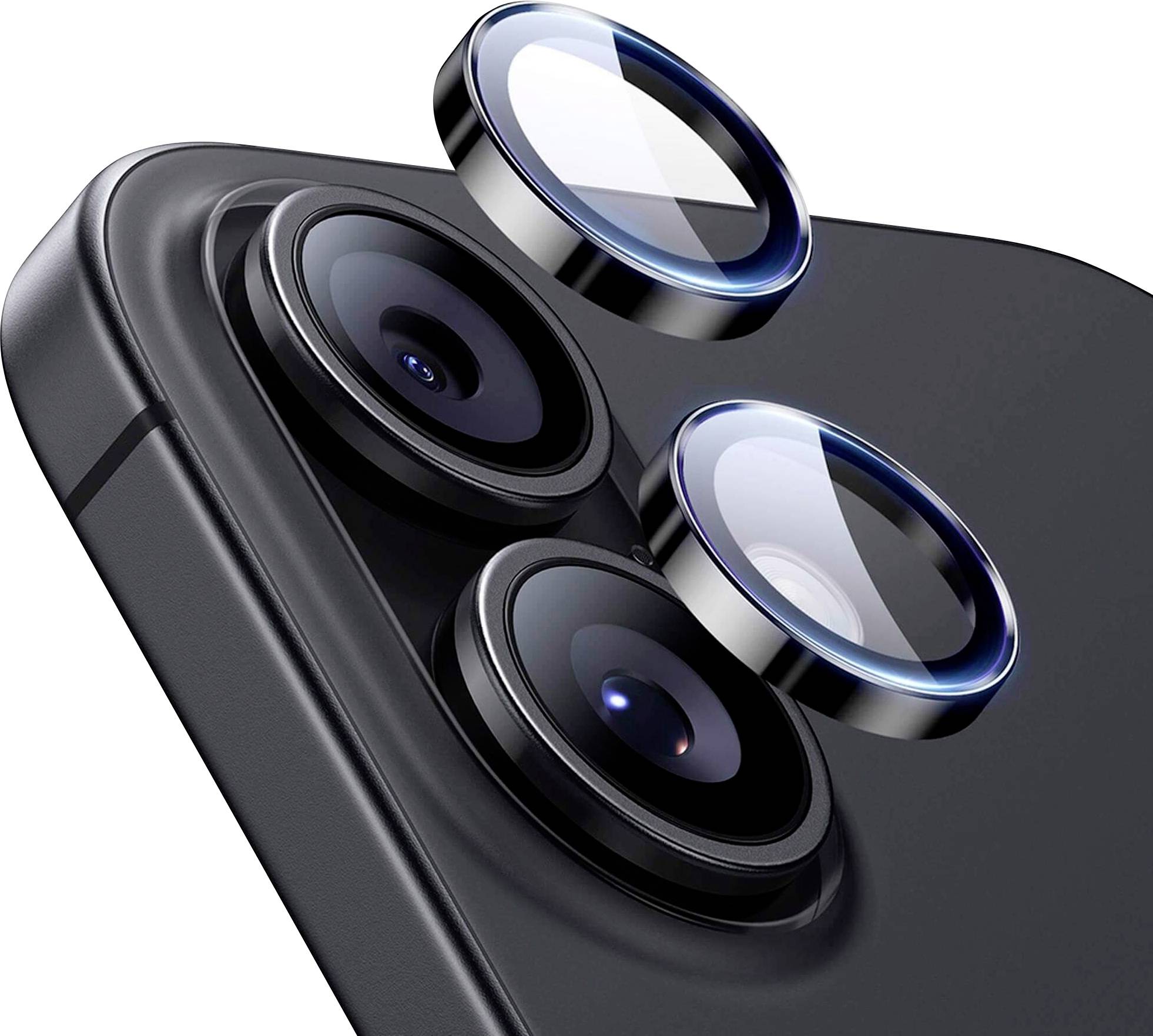 Detailní záběr modulu kamery smartphonu se třemi objektivy, který ukazuje pokročilý design a optickou technologii pro vylepšenou fotografii.