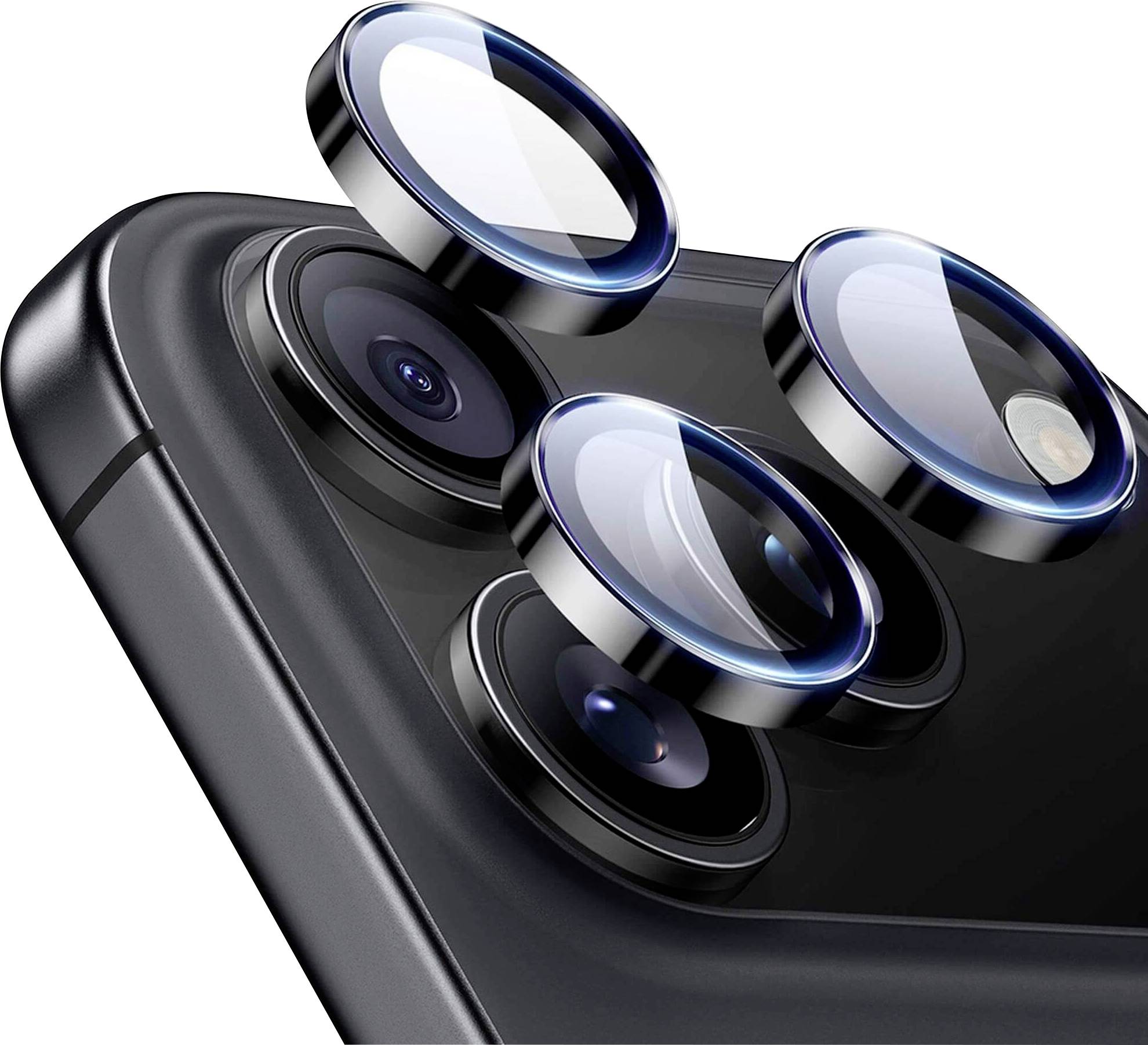 Detail smartphonu s čtyřitým fotoaparátem a modrými akcenty, který ukazuje moderní a elegantní design.