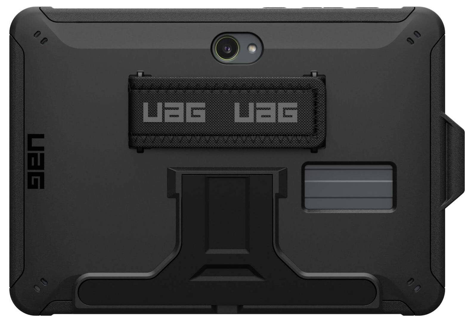 Odolný tablet case s výřezem pro kameru, texturovaným úchopem a stojánkem, ideální pro robustní ochranu a bezpečné držení.
