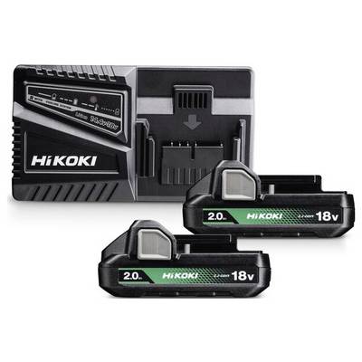 Nabíjecí stanice se dvěma lithium-iontovými bateriemi 18V 2,0Ah.