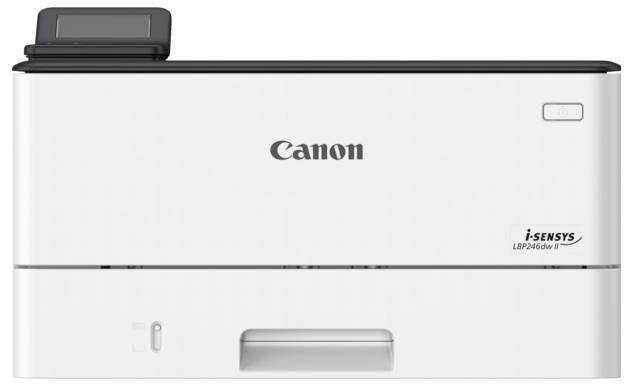 Bílá tiskárna Canon i-SENSYS LBP246dw s černým horním krytem a viditelným ovládacím panelem, určená pro malé kanceláře a domácí použití.