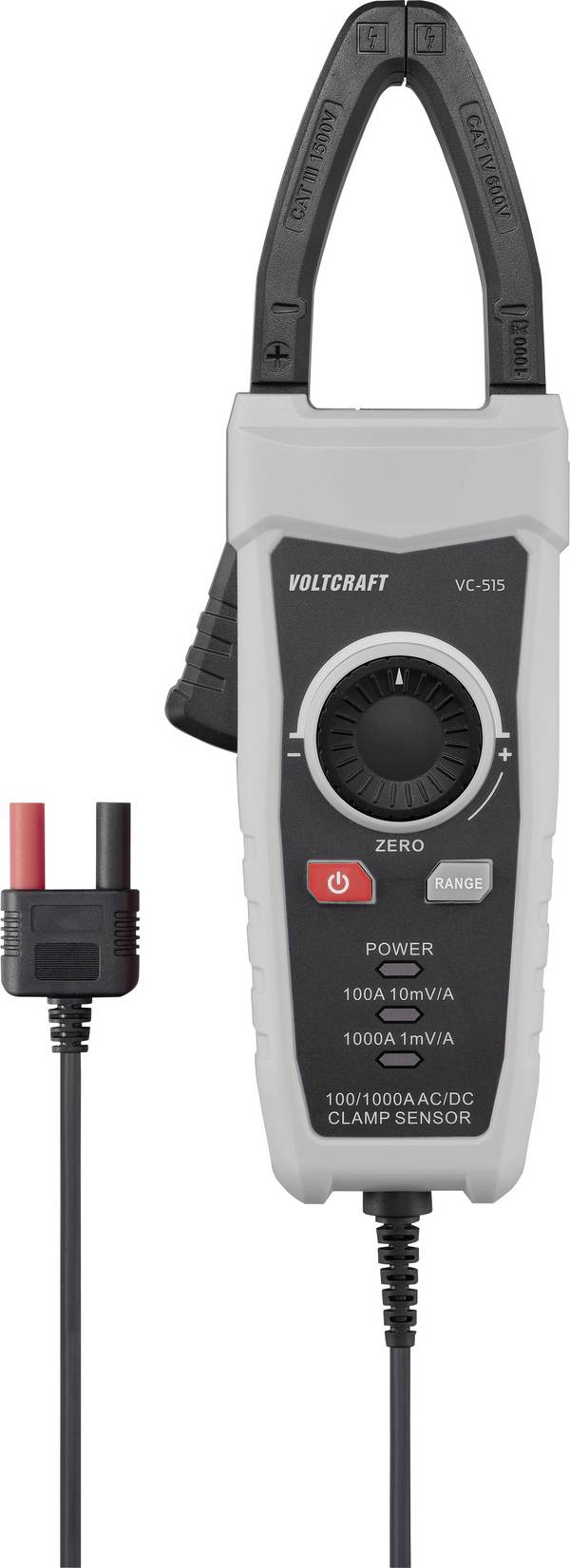 VOLTCRAFT VC-515 adaptér proudových kleští  Rozsah měření A/AC (rozsah): 1 - 1000 A Rozsah měření A/DC (rozsah): 1 - 1000 A