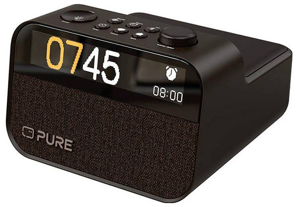 Pure Moment Charge 252450 radiobudík, DAB+, FM, USB, DAB+, Bluetooth, FM, Ambientní osvětlení, bezdrátové nabíjení, Kávově černá
