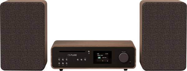 Pure Classic Stereo Coffee Black/Walnut EU/UK Stereosouprava v retro stylu ,   černá, vlašský ořech