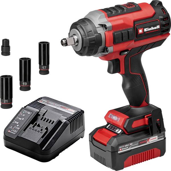 Einhell Professional IMPAXXO 18/450, 4510074 aku rázový utahovák, 450 Nm, 18 V, 4 Ah, Li-Ion, bezkartáčové, akumulátor, vč. nabíječky