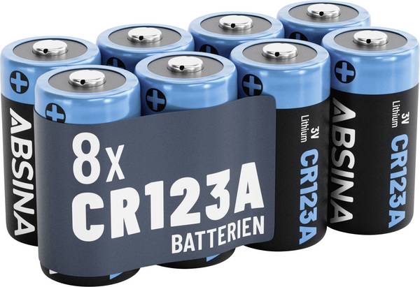 Absina  speciální typ baterie CR-123A lithiová 1300 3 V 8 ks
