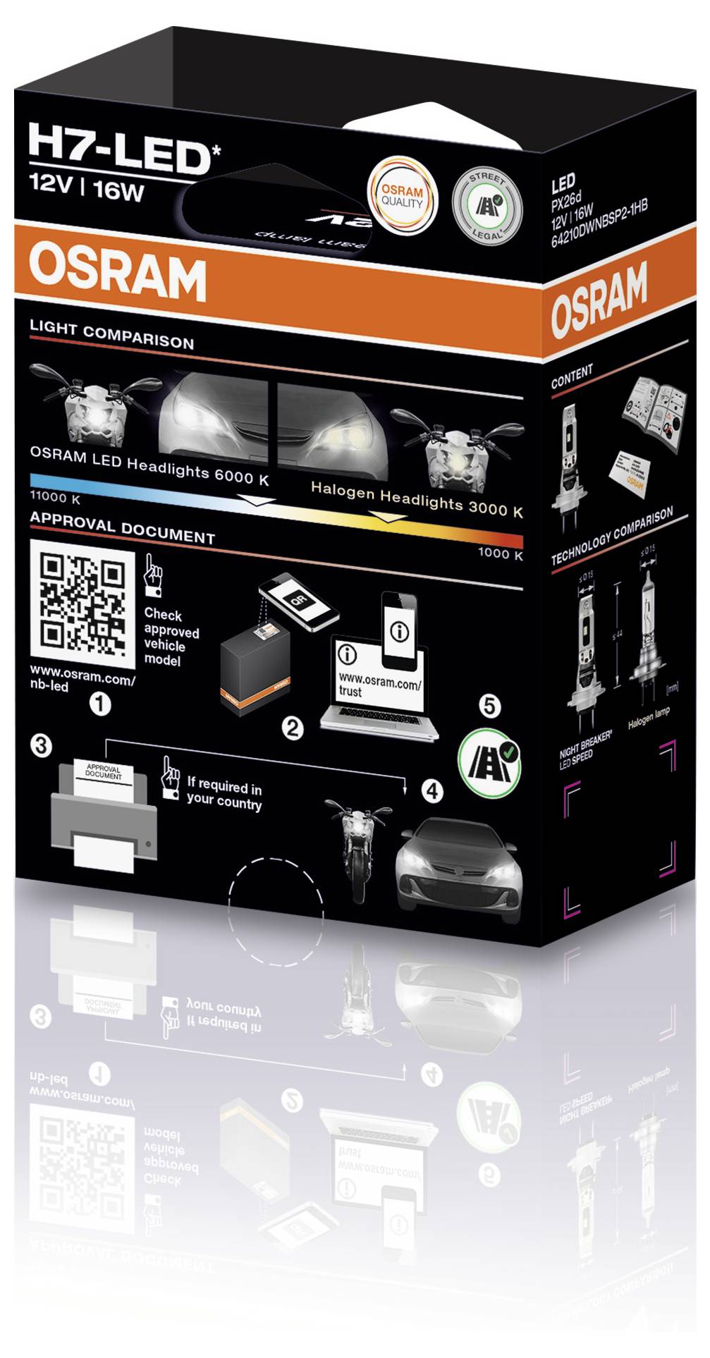 OSRAM 64210DWNBSP-1HB LED svítidlo NIGHT BREAKER® LED SPEED H7 16 W 12 V-2