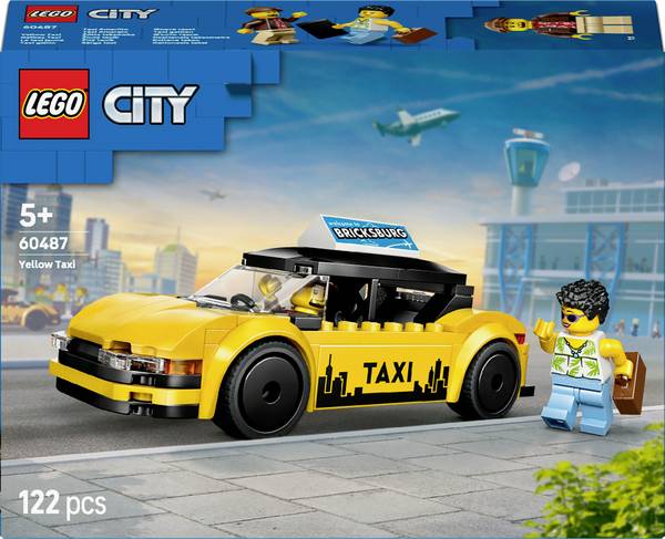 60487 LEGO® CITY Žlutá taxi (60487); stavebnice s modely aut a 2 minifigurami