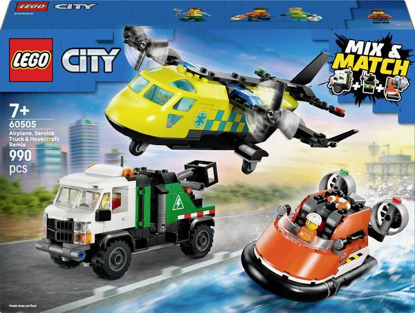 60505 LEGO® CITY Kombinovaná sada s letadlem, údržbovým vozidlem a vznášedlem (60505)
