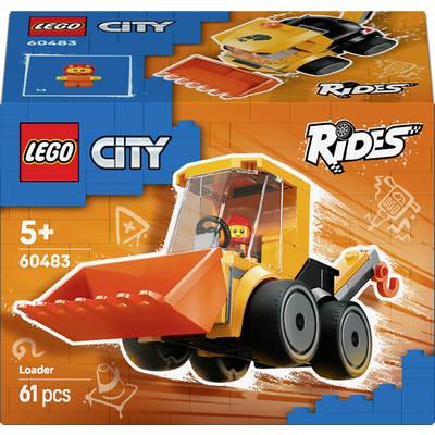 LEGO City sada 60483, krabice zobrazující model nakladače s řidičem, označená 'Jízdy', určená pro děti od 5 let, obsahující 61 dílků.