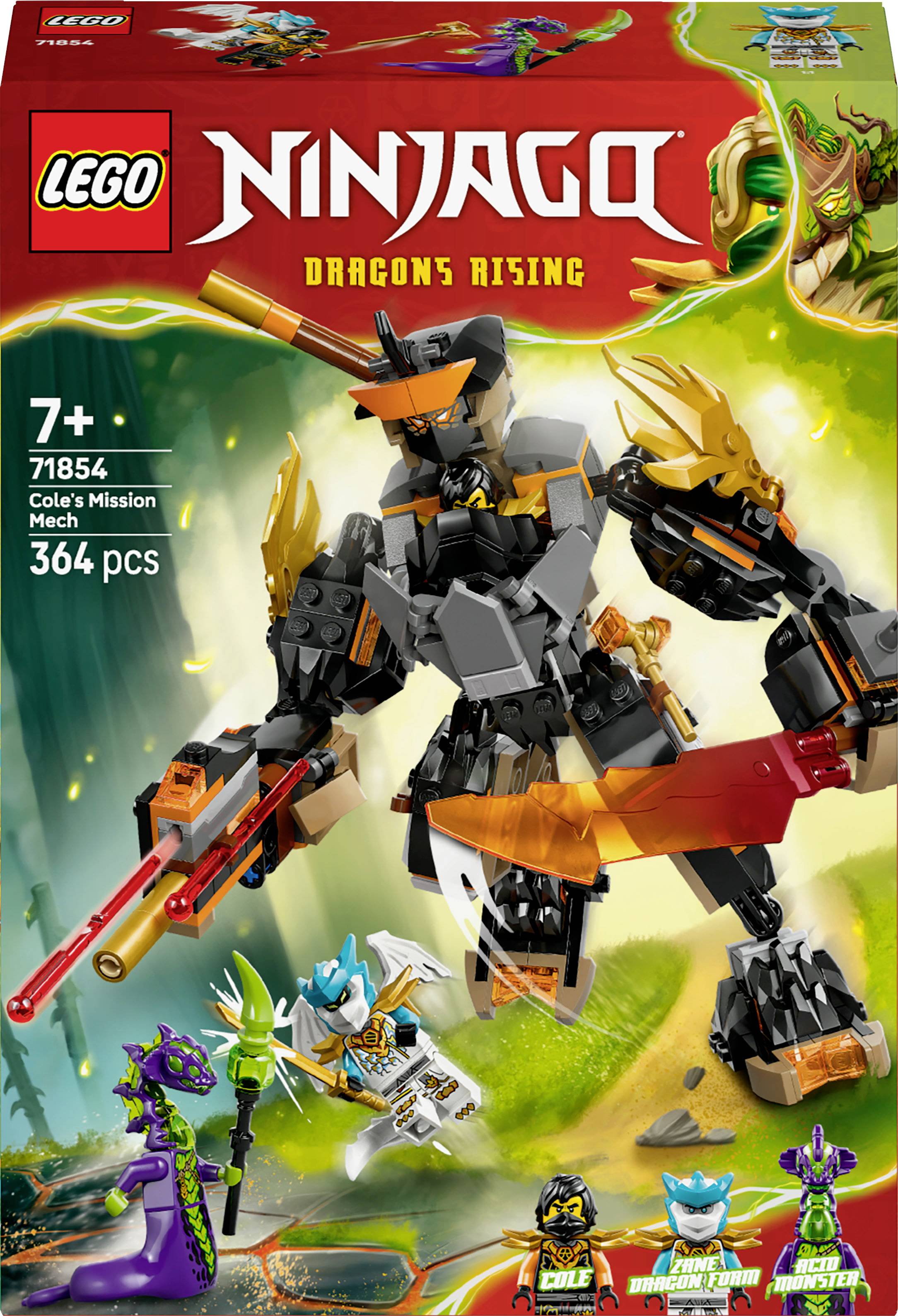 Lego Ninjago Dragons Rising: Coleův Bojový Mech<br><br>Věk: 7+<br><br>Obsahuje mechanického bojovníka a postavy z populární série Ninjago Dragons Rising. Mohutný mech vybavený zbraněmi a speciálními funkcemi pro akční dobrodružství.