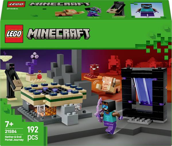 21584 LEGO® MINECRAFT Cesta přes Nether a koncový portál (21584); hračky pro hráče