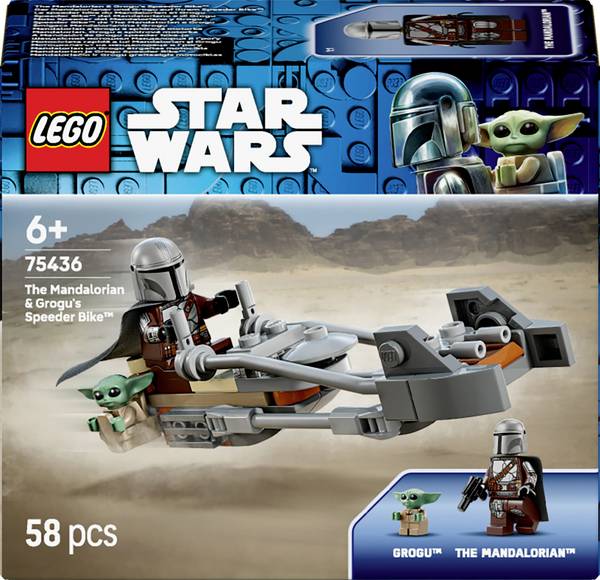 75436 LEGO® STAR WARS™ Mandalorianům a Grogu na jejich speeder Bike™ (75436)