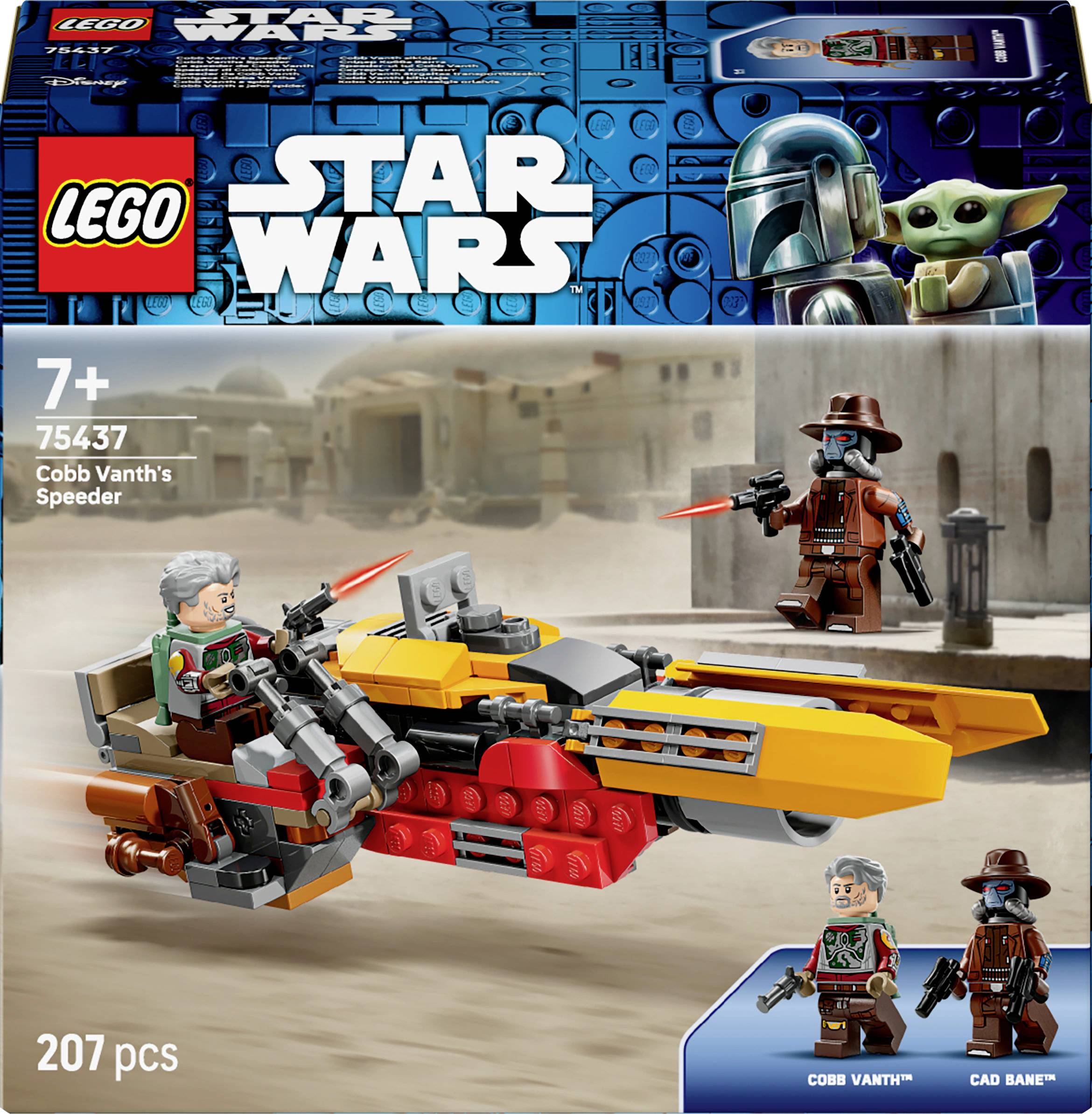 Lego Star Wars sada s vozidlem Cobba Vanthe. Obsahuje minifigurky Cobba Vanthe a Cada Banea. Číslo sady 75437, pro děti od 7 let, 207 dílků.