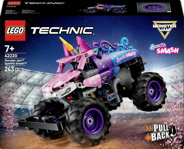 42220 LEGO® TECHNIC Monster Jam™ Sparkle Smash™ se zpětným motorem (42220)