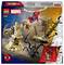 Sada Lego Marvel s motivem Spider-Mana, Sandmana a věží pokrytou sítí, s referenční výškou figurek 13 cm nebo 5 palců.