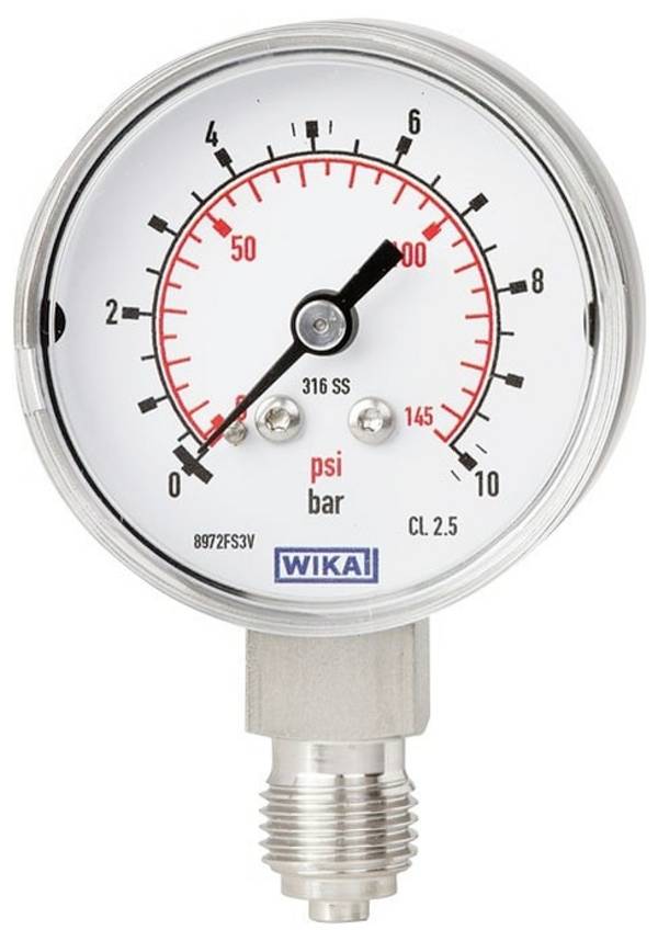 WIKA Manometr s Bourdonovou trubicí 7625317 131.11 Připojení (manometr): zadní strana -1 do 5 bar Vnější závit G 1/4 1 ks