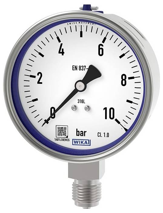 WIKA Manometr s Bourdonovou trubicí 9458034 233.50 Připojení (manometr): zadní strana 0 do 16 bar 1 ks-0