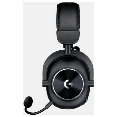 Černá herní sluchátka over-ear s připojeným mikrofonem, s logem 'G' na mušli.