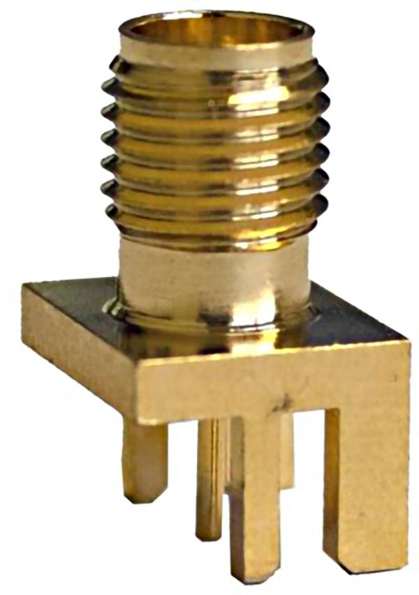 Mueller Electric BU-1420701801 adaptérový konektor, SMA zásuvka - deska tištěných spojů, mosaz