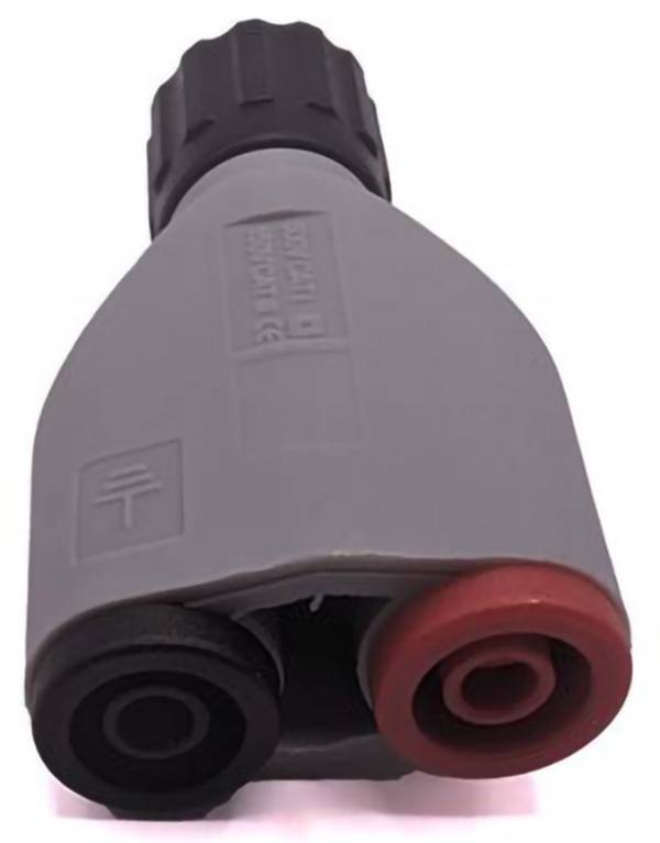Mueller Electric BU-165-F adaptérový konektor, BNC zástrčka - banánek zásuvka 4 mm, červená, černá, šedá