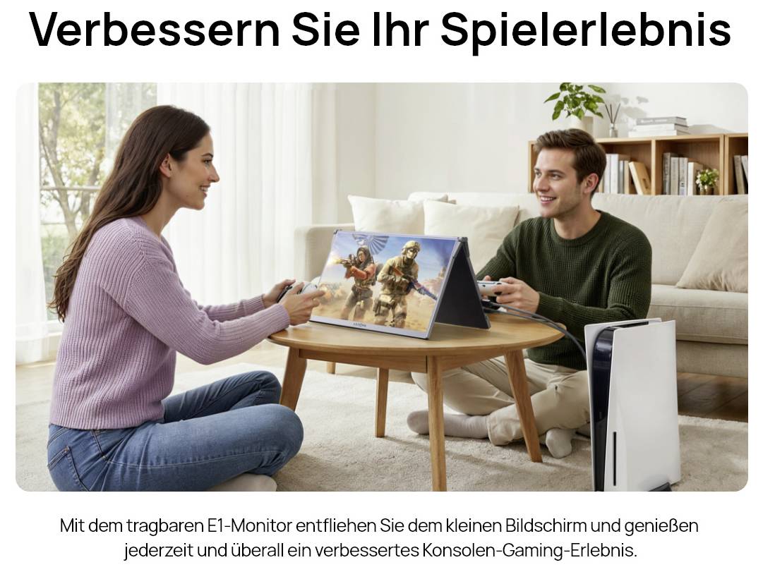 Arzopa E1 Dual Screen Přenosný monitor 39.6 cm (15.6 palec)1920 x 1080 Pixel, 16:9, 25 ms, IPS LCD-17