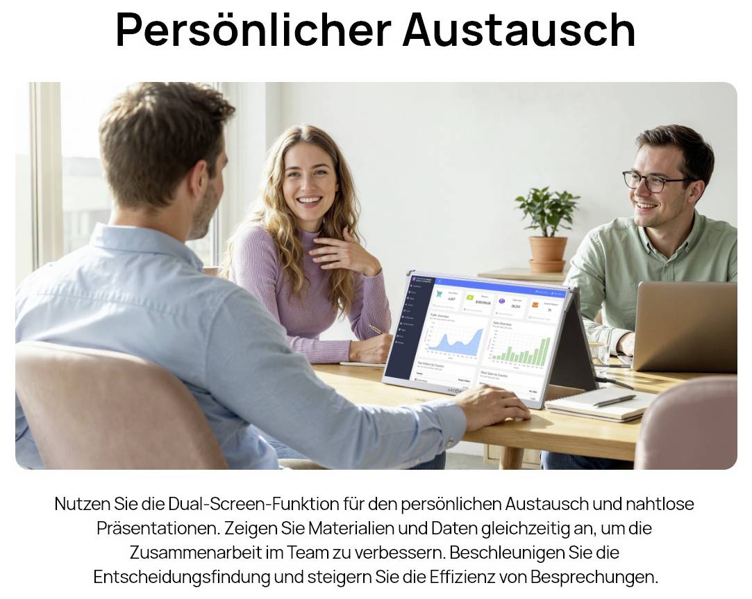 Arzopa E1 Dual Screen Přenosný monitor 39.6 cm (15.6 palec)1920 x 1080 Pixel, 16:9, 25 ms, IPS LCD-18