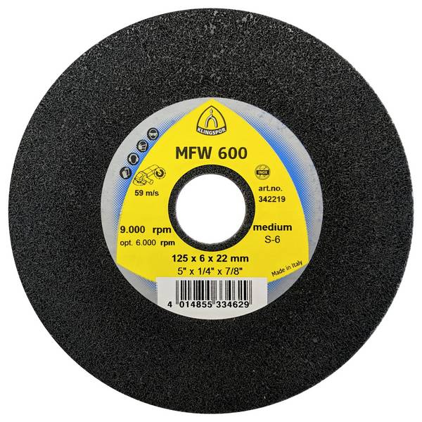 Klingspor 342219 UNITIZED WHEEL 600 kompaktní disky, 125 x 6 x 22 mm Medium karbid křemíku 125 mm  5 ks