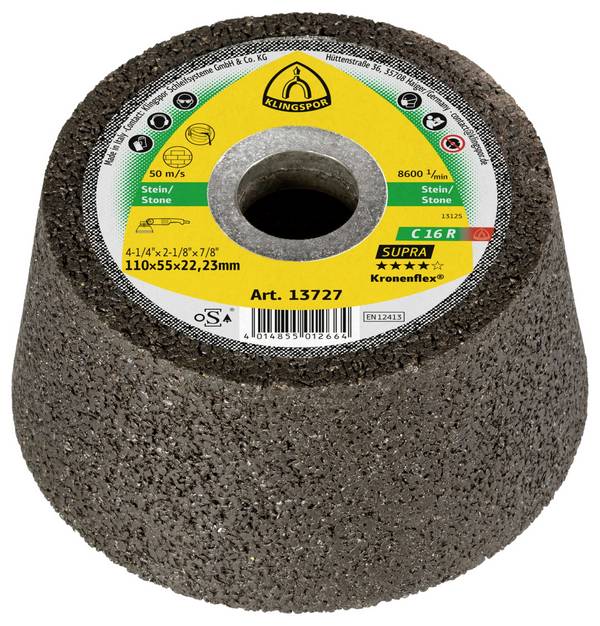 Klingspor 13727 C 16 R brusný hrnec, 110 x 55 x 22,23 mm lomený C 16 R Supra  11 cm 6 ks