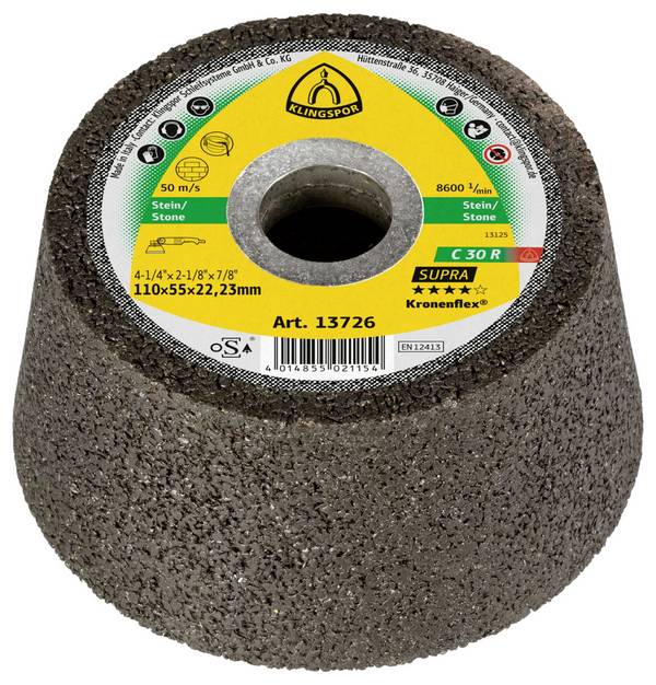 Klingspor 13726 C 30 R brusný hrnec, 110 x 55 x 22,23 mm lomený C 30 R Supra  11 cm 6 ks