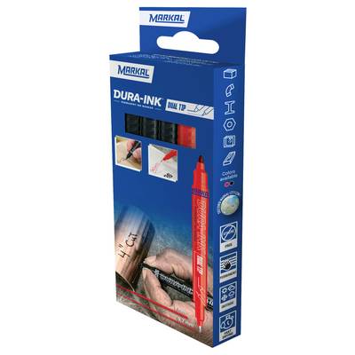 Markal DURA-INK DUAL TIP 22271 permanentní popisovač červená, černá Vodotěsné: Ano-0