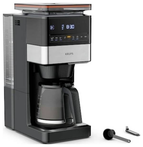 Krups KRUPS - KM 8428 Grind Aroma XL - Kaffee-Vollautomat kávovar černá, stříbrná  připraví šálků najednou=18 s mlýnkem, displej