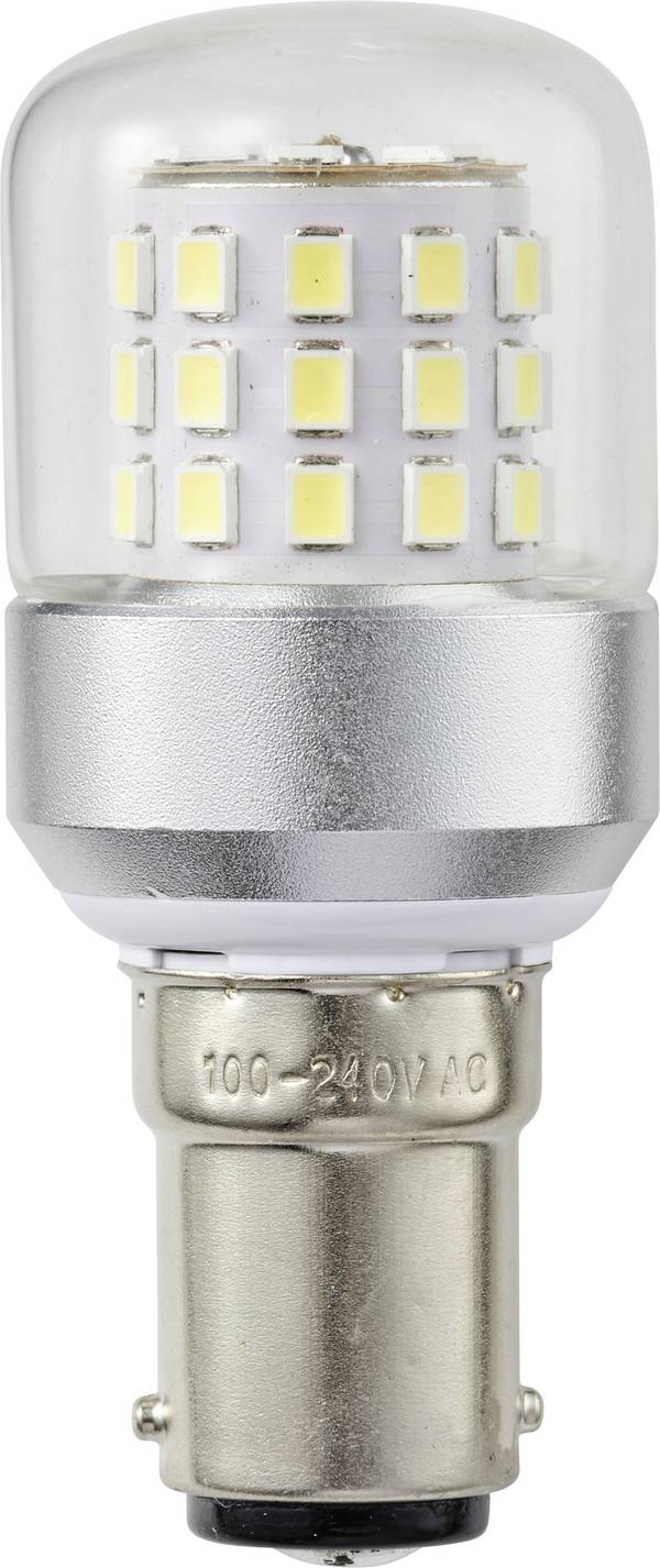 TRU COMPONENTS TC-14124708 indikační LED bílá Válec BA15d 100 V/AC, 240 V/AC 580 lm