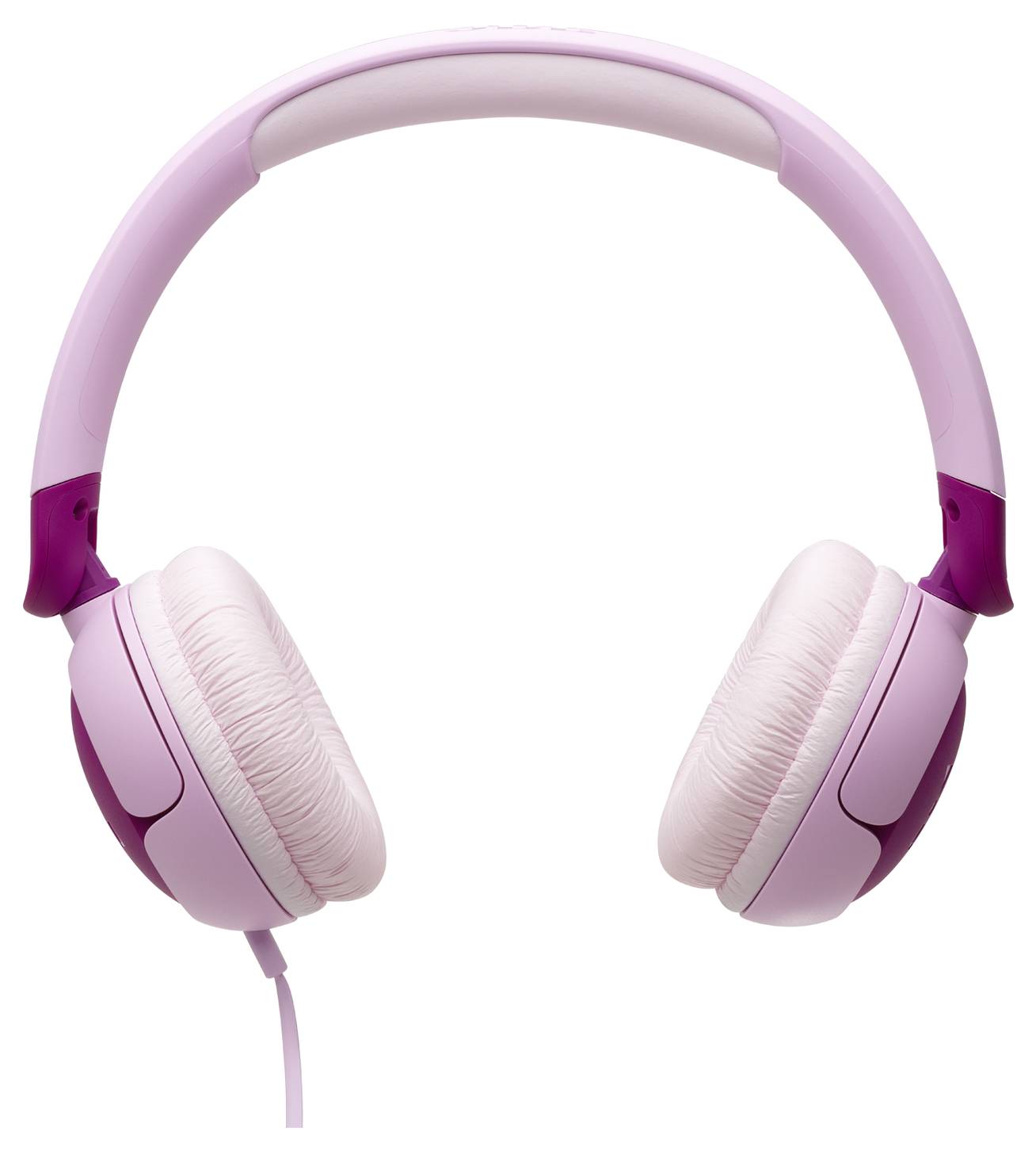 Růžové náušní sluchátka s polstrovanými náušníky a nastavitelným hlavovým mostem, navržená pro pohodlí a styl.