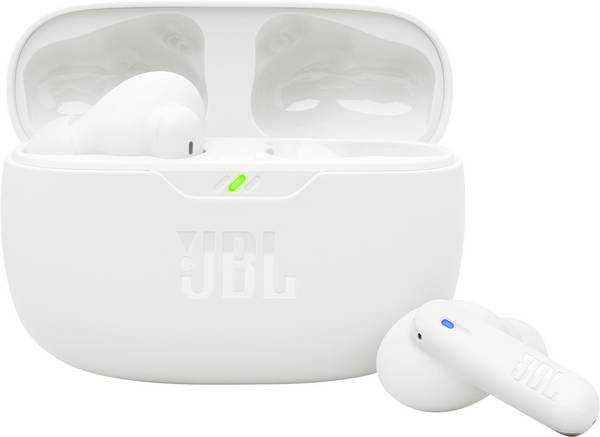 JBL Wave Beam 2  špuntová sluchátka (In Ear) Bez kabelu, Bluetooth®  bílá Potlačení hluku Nabíjecí pouzdro