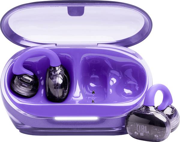 JBL Soundgear Clips TWS  otevřená sluchátka Bluetooth®, Bez kabelu stereo nachová  headset, odolné vůči potu, dotykové ovládání