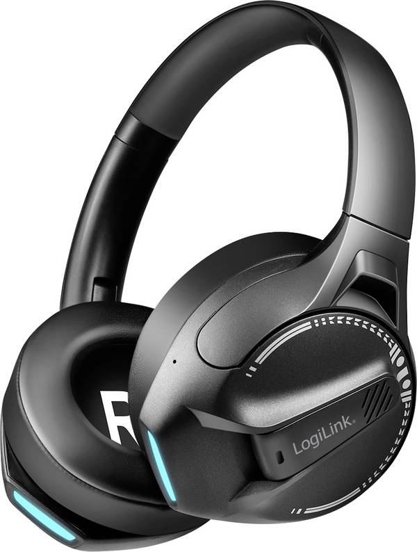 LogiLink BT0070  sluchátka uzavřená (Over Ear) Bluetooth®  černá Redukce šumu mikrofonu headset, čelový pásek Gaming