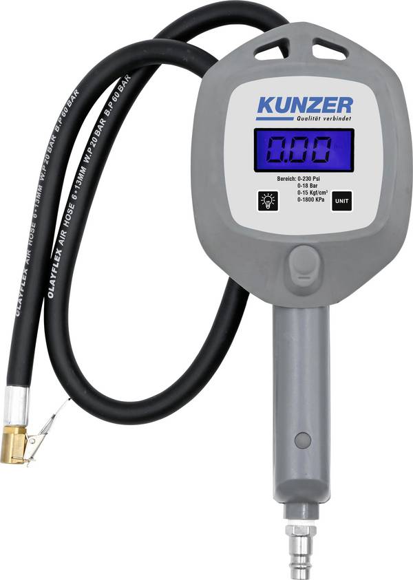 Kunzer 7HRD01 zkoušečka tlaku v pneumatikách  digitální Rozsah měření tlaku vzduchu (rozsah) 18 bar (max.)