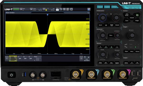 Uni-T MSO3024HD digitální osciloskop 200 MHz, 2.5 GSa/s, 500 Mpts, 12 Bit, 1 ks, 181100300079X
