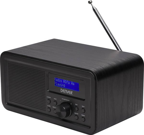 Denver DAB-30B 111111000450 stolní rádio, DAB, DAB+, FM, DAB+, funkce alarmu, černá